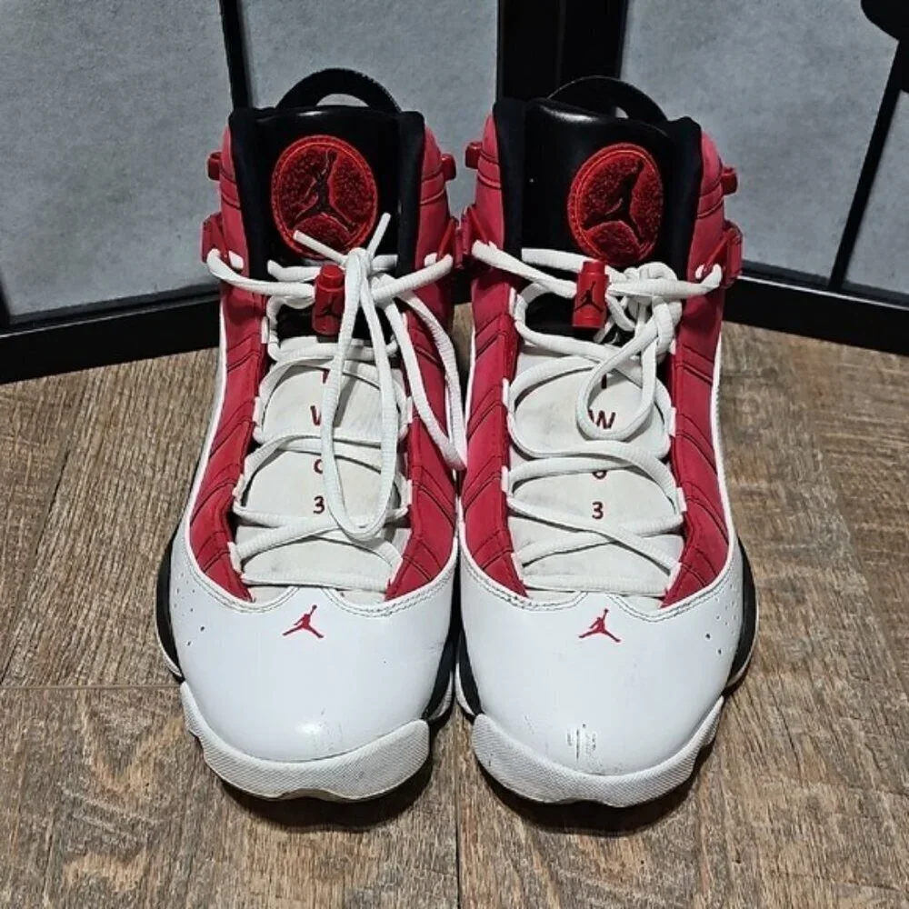 Jordan 6 Rings Red and White Basketball Shoes Size 13